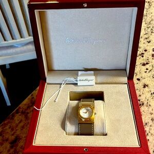 A new lady salvatore ferragamo still in its original box